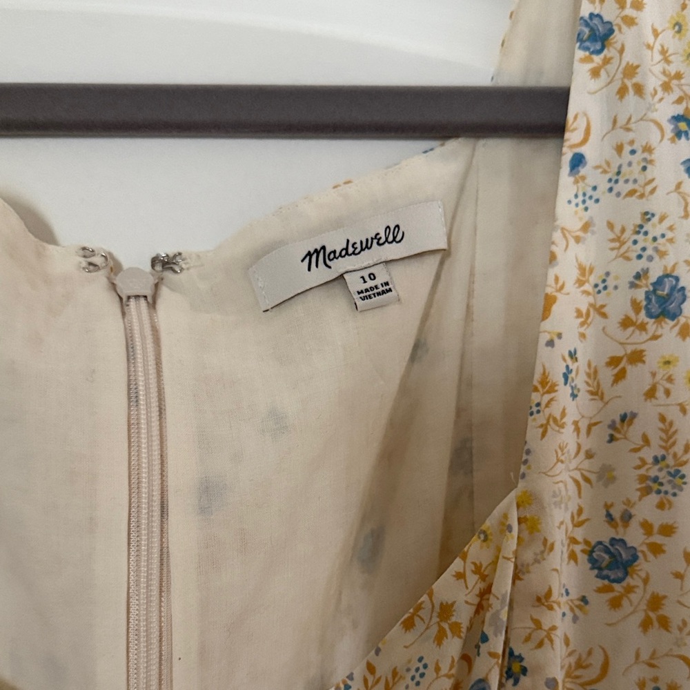 Madewell Cream Floral Midi Dress - Picture 3 of 5
